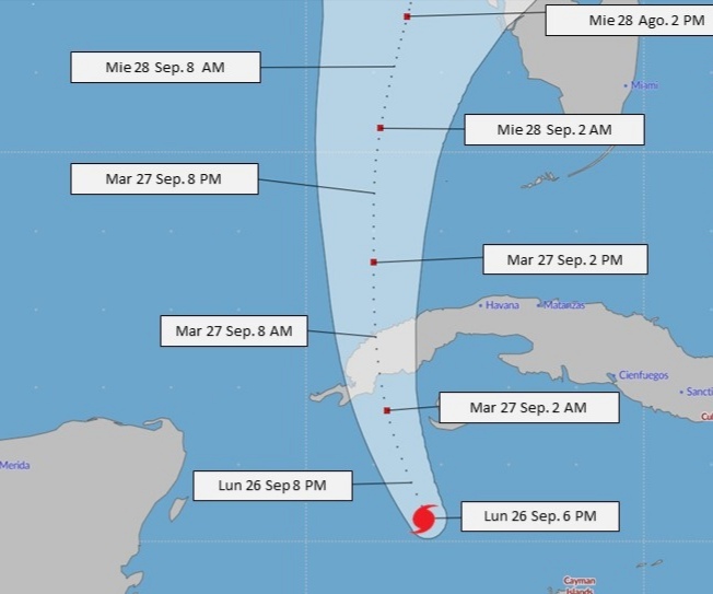 Alarma ciclónica en territorios del occidente de Cuba por huracán Ian