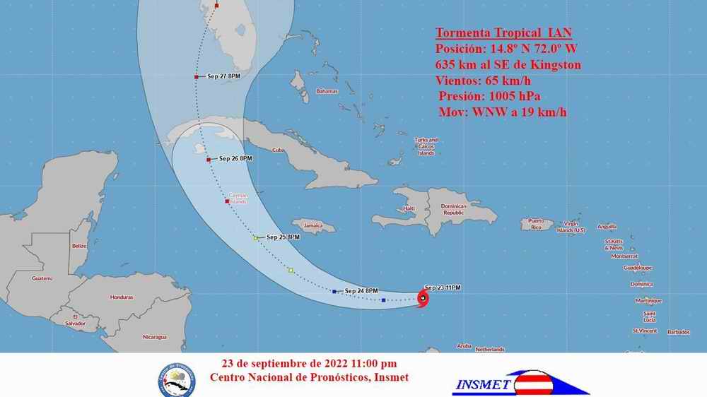 Tormenta tropical Ian ganará en intensidad