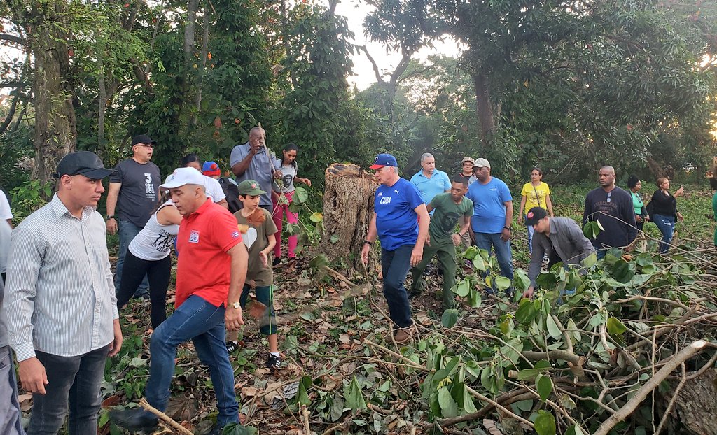 Díaz-Canel en trabajo voluntario en honor al Che