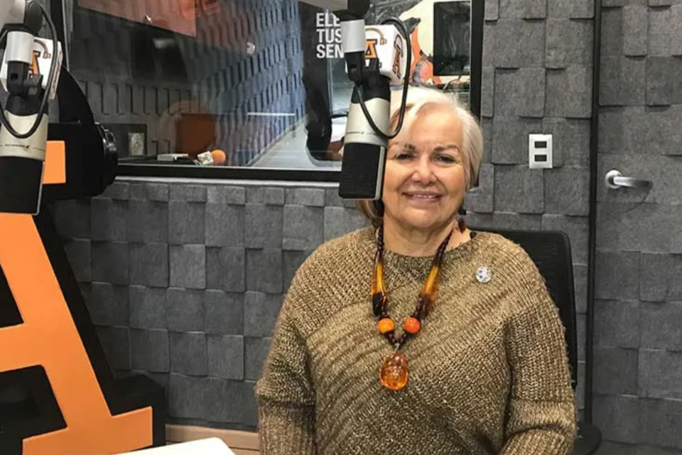La presidenta de la Federación Hispanoamericana de Locutores y del gremio en México, Rosalía Buaún