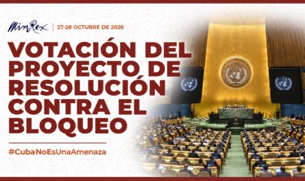Este 27 y 28 de octubre, la ONU vuelve a debatir el bloqueo contra Cuba. El mundo tiene la oportunidad de alzar su voz frente a esta política de asfixia y castigo colectivo.